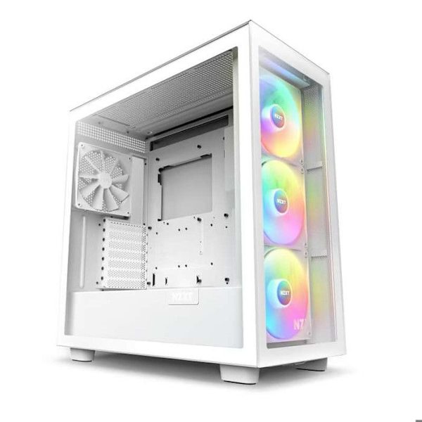 PC-fodral - NZXT - H7 Elite - Vit - Härdat glas - Intuitiv kabelhantering Vit