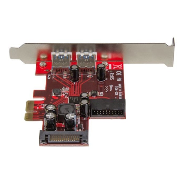 4-portars USB 3.0 PCI Express-kontrollkort - STARTECH - 2 externa 2 interna Metallisk, Röd