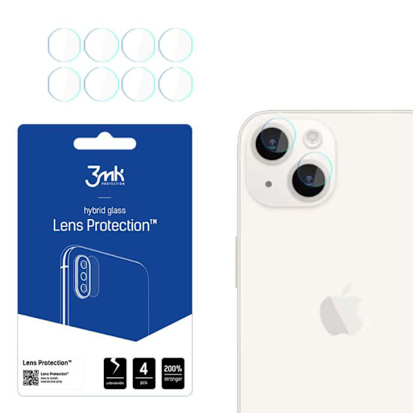 3mk linsskydd - kameralinsglas för iPhone 15 (4 set)