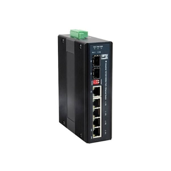 LevelOne IES-0610, Gigabit Ethernet (10-100-1000), Full duplex, Ethernet-anslutning, stöder ström över denna port (PoE) Svart