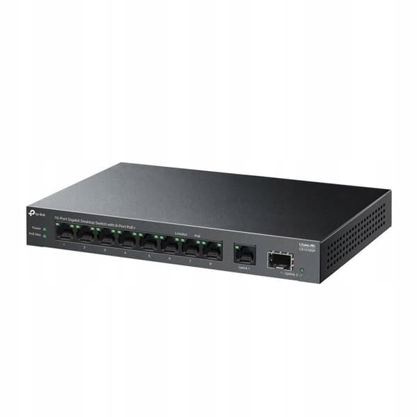 Switch TP-Link LiteWave LS1210GP - Icke hanterad - 9 portar Gigabit Ethernet - 20 Gbit/s - PoE