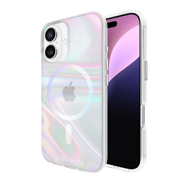 Skyddande skal - Case-Mate - iPhone 16 - Iriserande - Semi-hårt - Tvålbubbla Iriserande