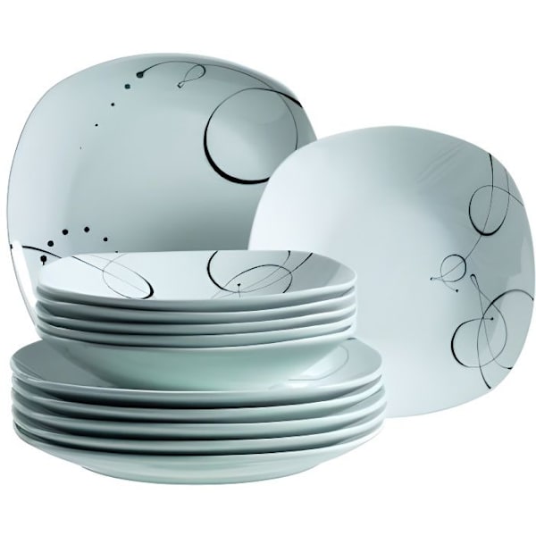 Servis i bordet - Inhemsk - 921387 - 12 delar - Porslin - Diskmaskinssäker