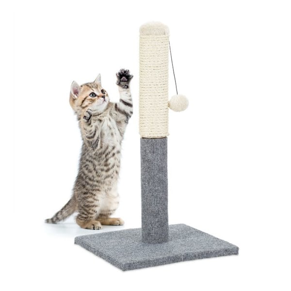Relaxdays Kattträd, Klösträd, Klösbräda, Lekboll, Grå, M8, Sisal, Modern, Design, Inomhus, H : 54 cm, grå Grå