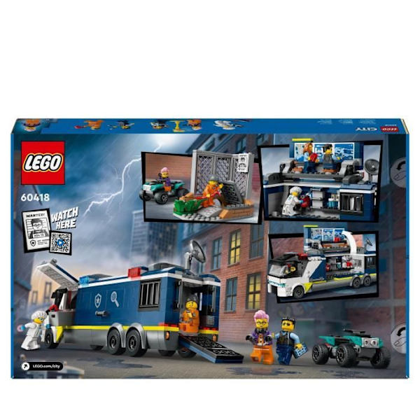 LEGO® 60418 City Det mobila kriminaltekniska laboratoriet, fyrleksak, present till barn från 7 år och uppåt, och minifigurer Flerfärgad