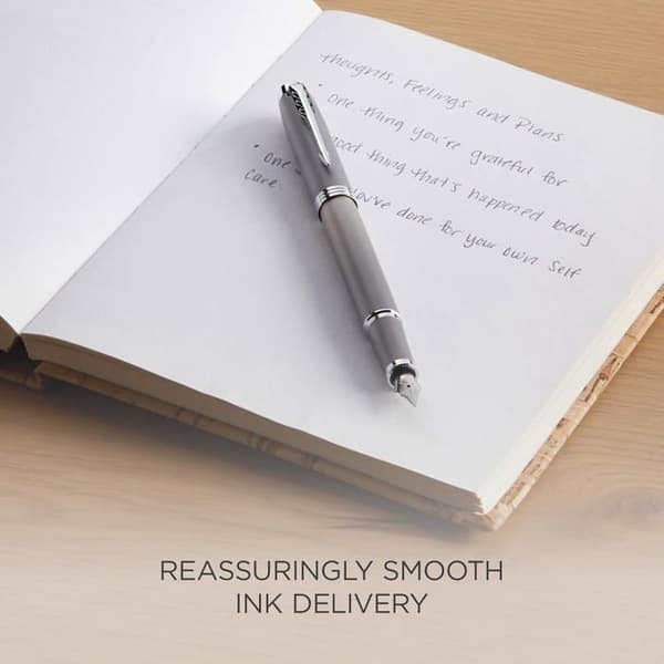 Parker IM Skrivritualer - Grå gradientfjäderpenna, fin spets, kromfinish, presentförpackning grå