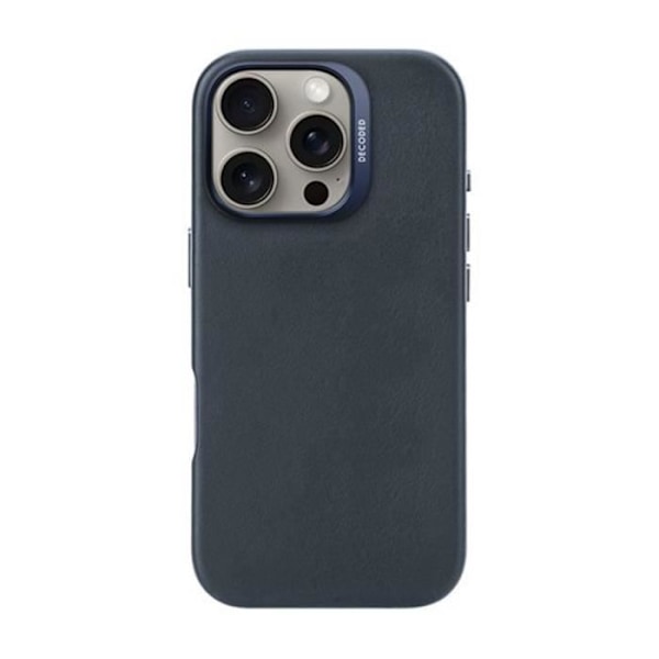 Fodral till iPhone 16 Pro Stötsäkert Läder Kompatibel MagSafe Decoded Blue Blå