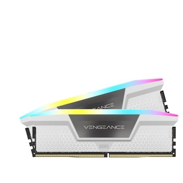 Corsair Vengeance RGB DDR5 32 GB (2 x 16 GB) 6400 MHz CL32 - Vit - Dual Channel Kit 2 RGB DDR5 RAM PC5-51200 - CMH32G