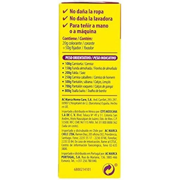 Färgämne för kläder - IBERIA - 214113 - Grå - 70 gr - Maximal färgbeständighet Grå
