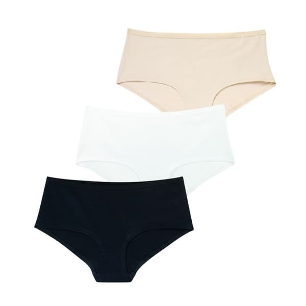 3-pack trosa kvinna Ecopack Basic Athena Svart-Vit-Hud M