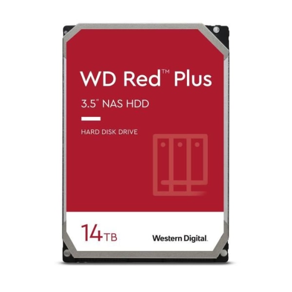 WD Red™ Plus - NAS intern hårddisk - 14TB - 7200 rpm - 3,5" (WD140EFGX)