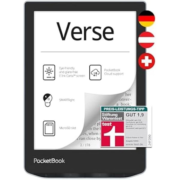 E-läsare - PocketBook - Vers - 8 GB - WiFi - Pekskärm Ljusblå