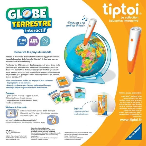 tiptoi® Interactive globe, 00000191, 7 år, Ravensburger Flerfärgad
