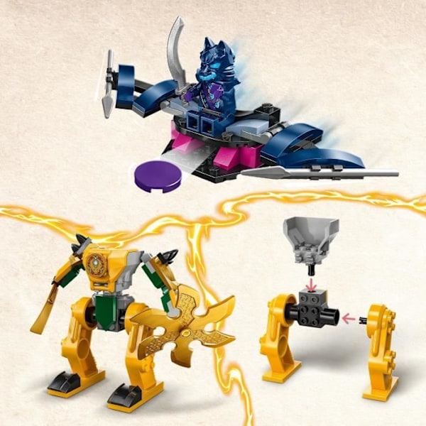 LEGO® 71804 NINJAGO Arins kamprobot, Ninja leksak med Arin Minifigurer med mini-Katana och robotar Flerfärgad