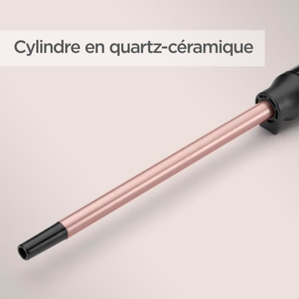 BABYLISS C449E manuell curler - Diameter 10 mm - Ultrasnabb uppvärmning - Värmebeständig matta och handske svart och rosa
