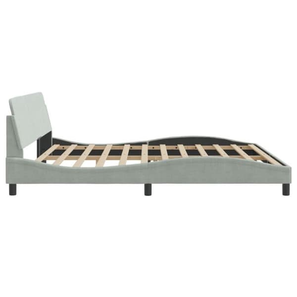 vidaXL Dover sängram ljusgrå 200x200 cm sammet 373252 ljusgrått