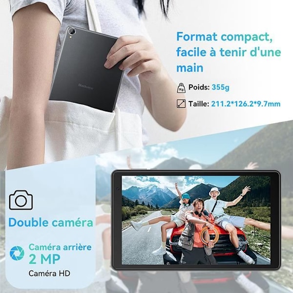 Tablett Taktile - Blackview - Tab 50 - 8 tum HD - 128 GB - WiFi 6 - Android 13