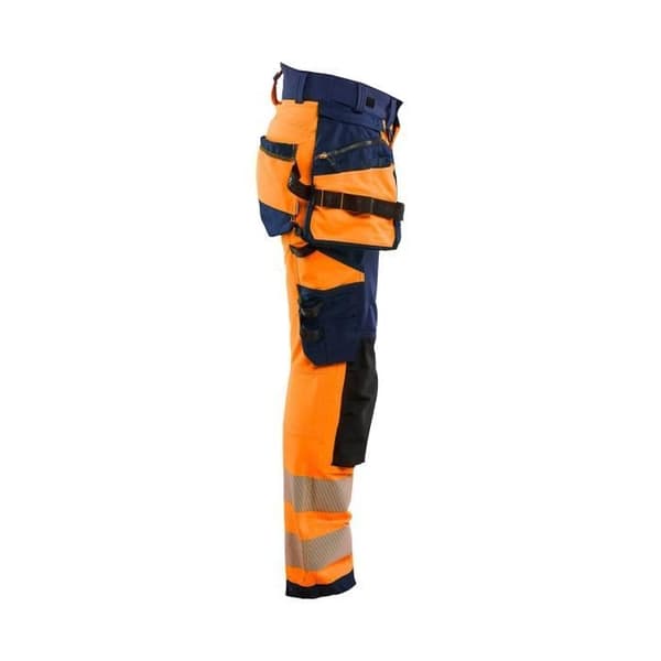 Högsynlighets stretch 4D skyddsbyxa för kvinnor Blaklader Orange/marinblå 38