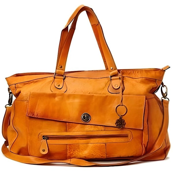 Pieces Tote Bag Cognac Resväska TOTALLY ROYAL Läder 17055349 cognac