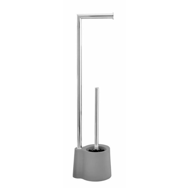 Toalettservice - WENKO - Avola - Rostfritt stål - 2-i-1 - Grå - 13x66,5x16 cm Grå