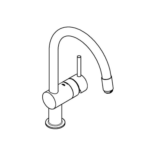 GROHE Minta engreppsblandare med utdragbar luftare och justerbar flödesbegränsare Krom