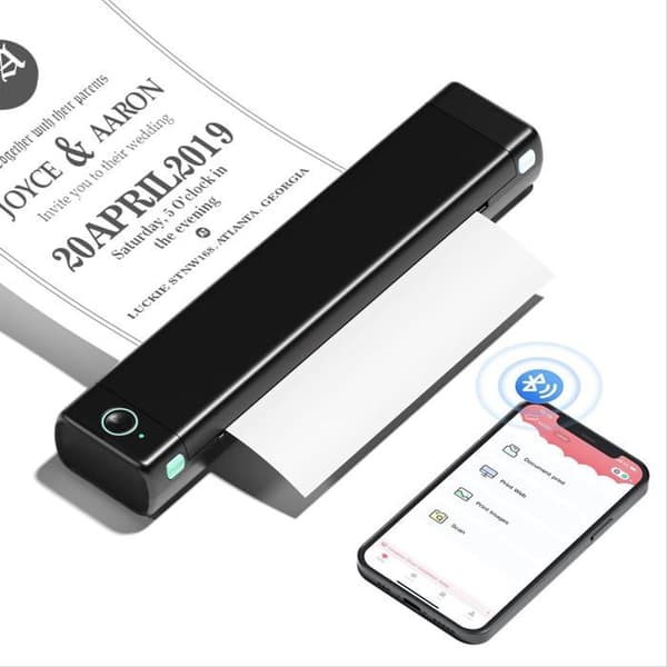 Phomemo M08F A4 Trådlös Termisk Skrivare Utan Bläck Bluetooth USB Svart