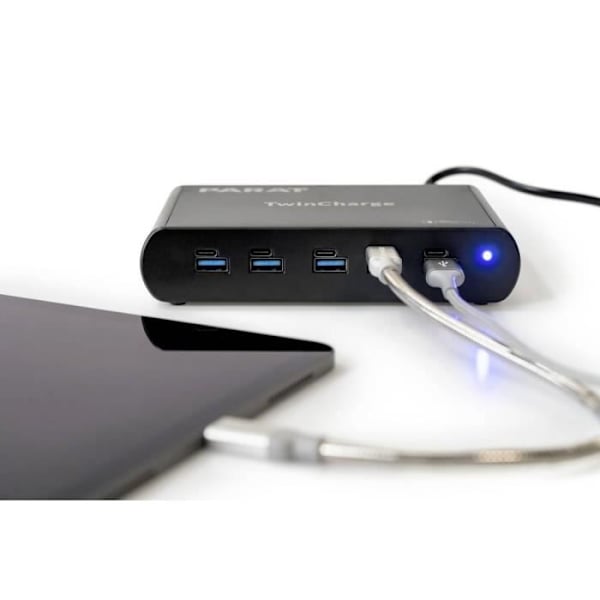 Inomhus USB-laddare - Parat - PARAPROJECT TC-5 TwinCharger GAN - 5 enheter samtidigt - USB-A och USB-C