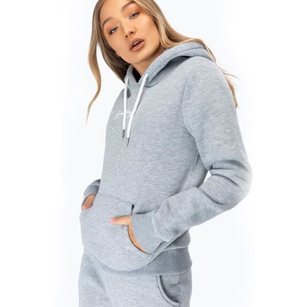 Hype Scribble Logotyp Sweater Med Huva För Kvinnor Grå S