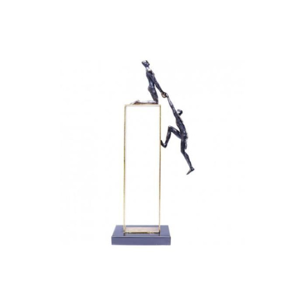Statyett - KARE - KOM TILLSAMMANS - Grå metall - 51 cm - Modern design Grå