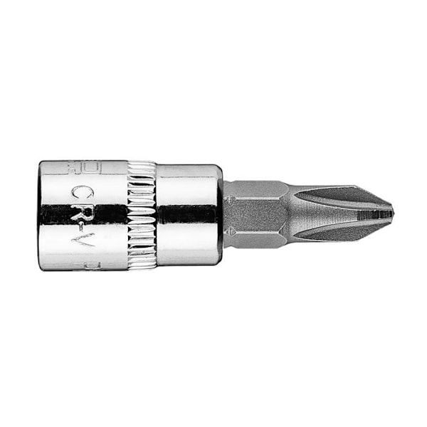 PH2 skruvmejselspets med 1/4" hylsa, kort, 37 mm