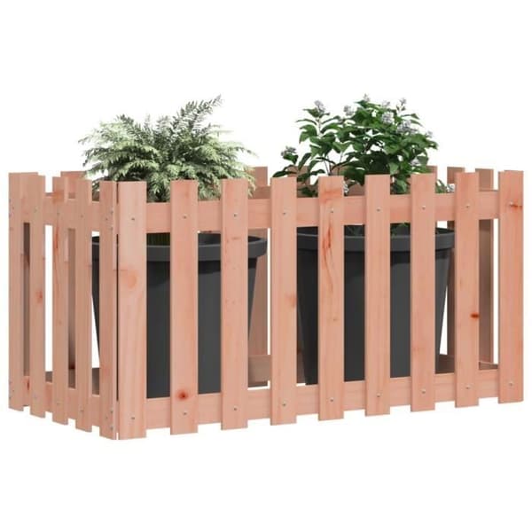 vidaXL Garden Raised Bed Staket Design Solid Douglas Wood 832480