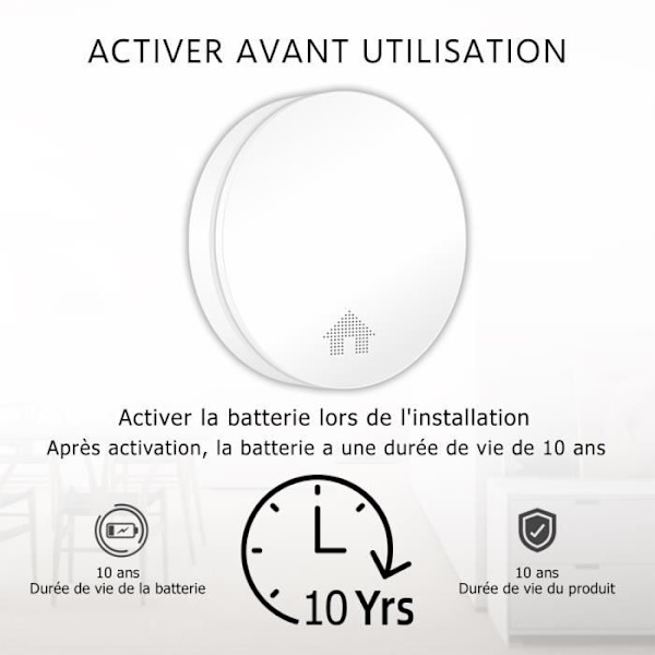 ELRO FS4610 ultraplatt rökdetektor med 10 års batteri - Q-etikett - EN14604:2005-AC:2008 - 6 stycken