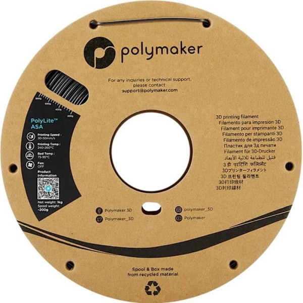 Polymaker PF01001 PolyLite ASA Filament UV-beständig, väderbeständig, värmebeständig 1,75 mm 1000