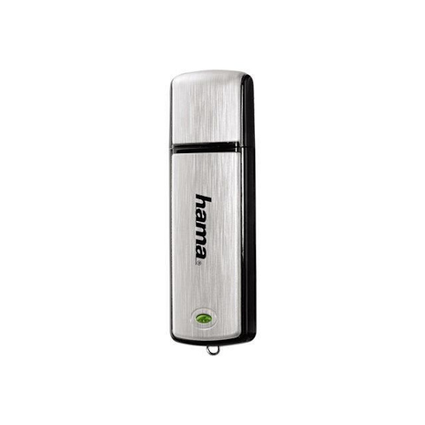 FlashPen Fancy USB 2.0-minne - HAMA - 64 GB - Grå - Läshastighet upp till 6 MB/s Svart, Silver