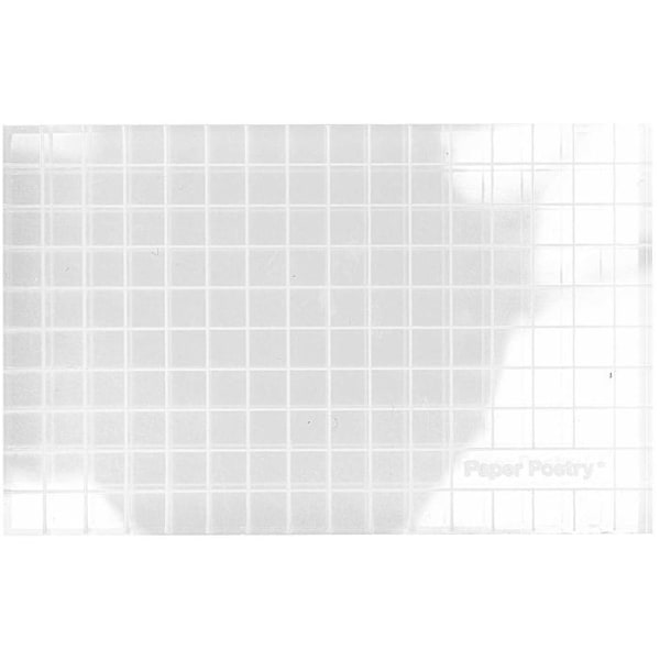 Akrylblock - Rico Design - Papperspoesi - 8x5 cm - Tjocklek 1 cm - Fyrkantig Transparent