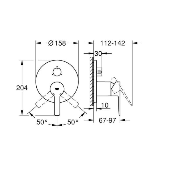 GROHE 24095001 VVS-ARMATUR, Krom - 4005176480645