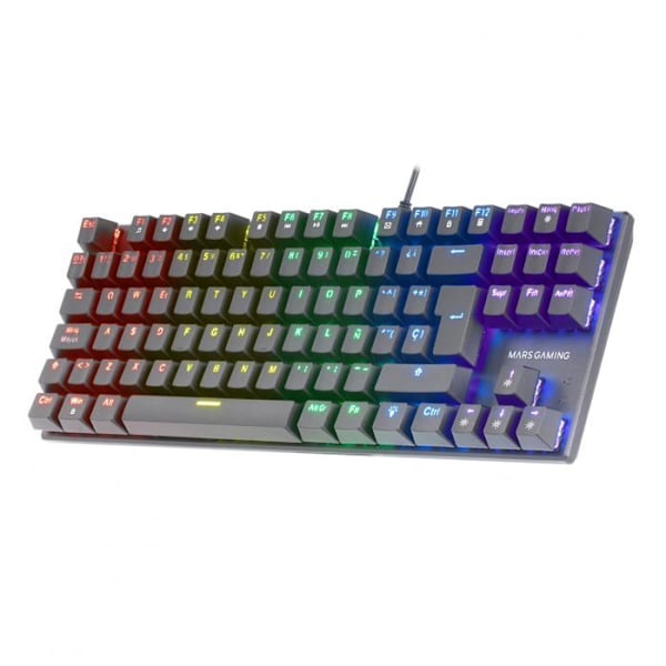 Mekaniskt spelartangentbord (brun switch) Mars Gaming MK80 RGB (svart)
