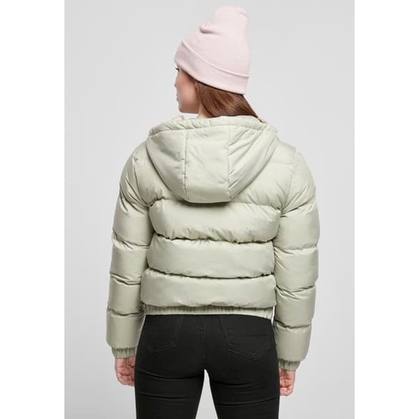 Tjejjacka Urban Classics med huva och vadderad design grön M