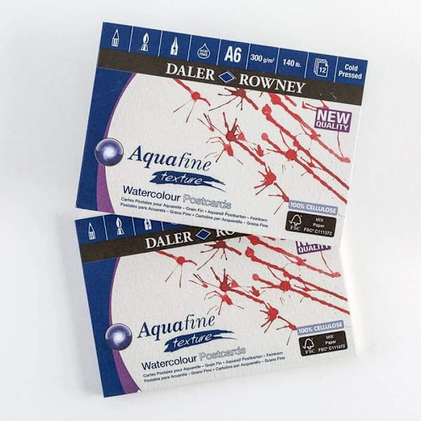 Daler Rowney Aquafine - Textured Postcard Block 300gsm 12SH i CTU