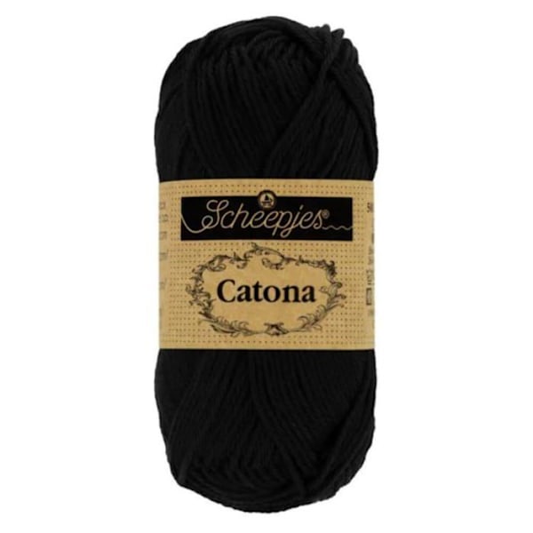 Stickgarn - Scheepjes nystan - 1678-110 - Catona 110 Jet Noir Garn - 1x50g