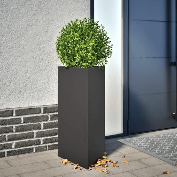 vidaXL Triangulär svart planteringslåda 40x34,5x70 cm stål 851157