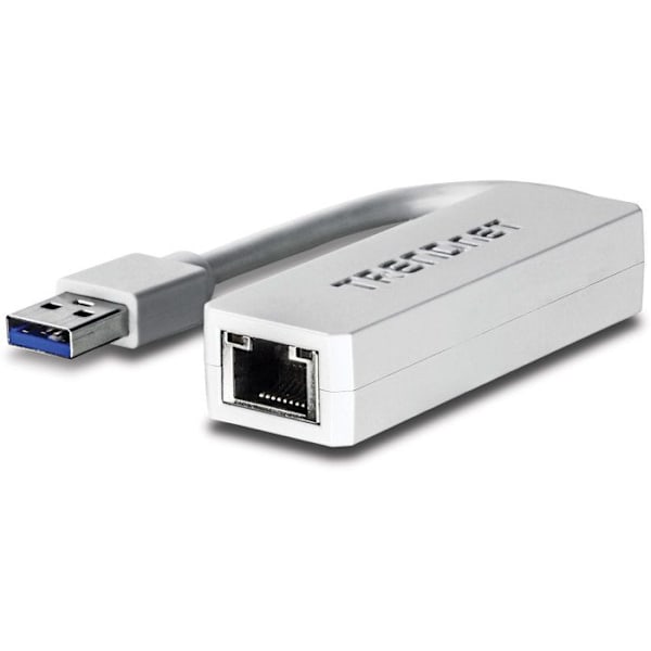 USB 3.0 till Gigabit-adapter - TRENDnet - TU3-ETGH3 - 3 USB 3.0-portar - Flexibel kontakt 10cm - Vit