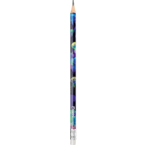 Maped - 6 Grafitpennor HB2 DEEPSEA PARADISE - Gummitopp - Blyertspennor med ergonomisk triangulär form