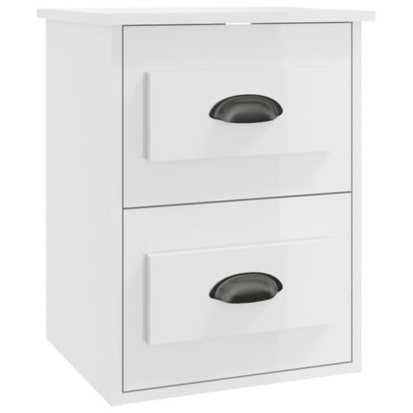vidaXL Väggmonterat Sängbord Blank Vit 41,5x36x53 cm 816396