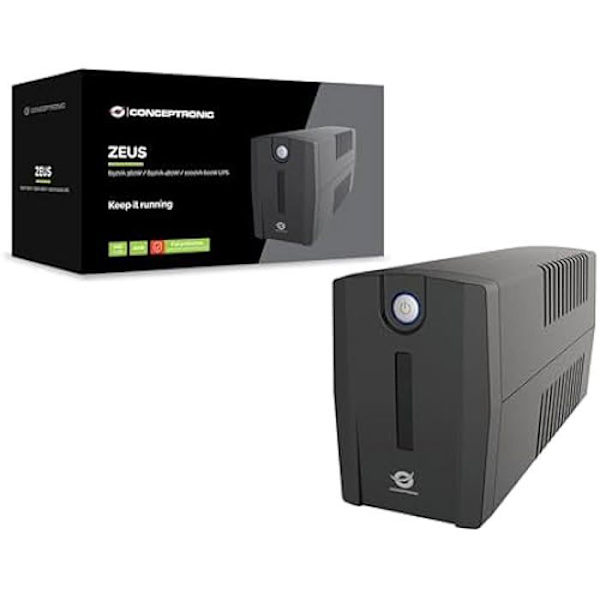 Inverter - CONCEPTRONIC - ZEUS07E - 1000VA - 600W - integrerad AVR - USB HID Svart