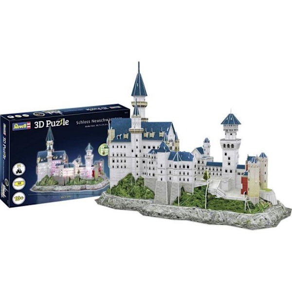 Neuschwanstein LED Edition 3D Pussel - Ravensburger - Färgskiftande LED - 3D Pussel Färgskiftande LED