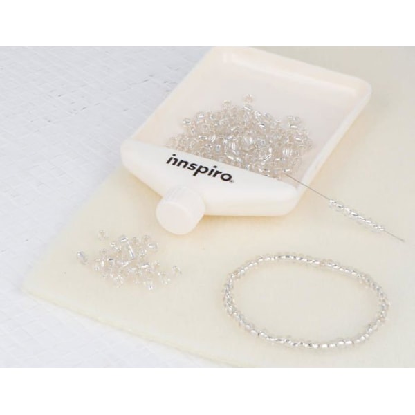 Innspiro - Z14300 - Transparent silvered round glass rocaille 3,8mm. 6/0 500gr.