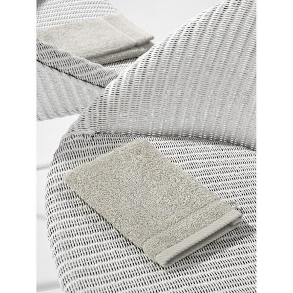 STEPHANIE - Set med 4 handskar - 100 % kammad bomull - Färg Light Grey Dove - 540 g-m² Ljusgrått