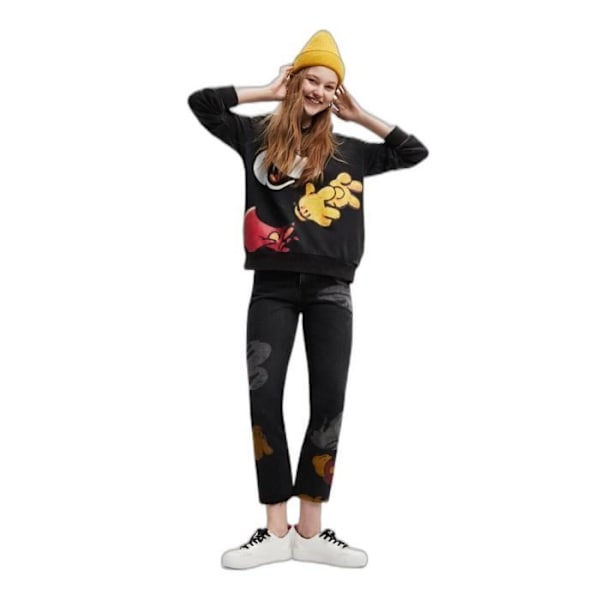 Desigual Mickey vintage damtröja - svart/gul - M Svart gul jag