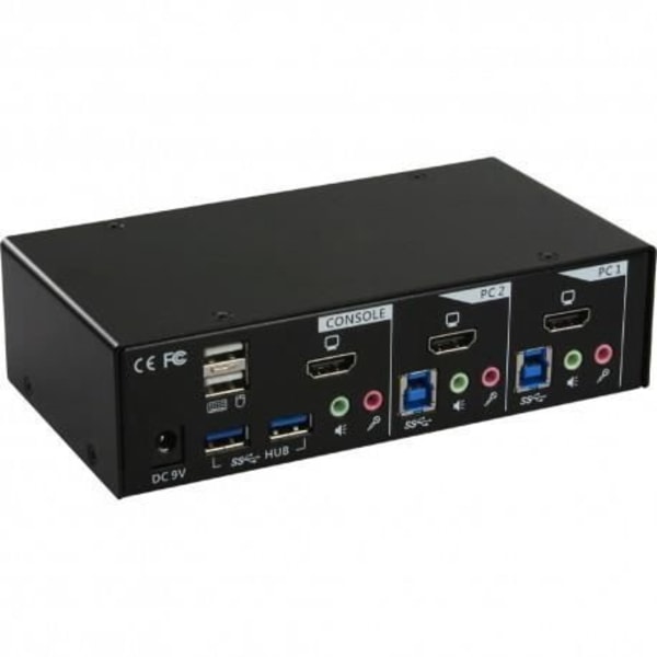 InLine® Desktop KVM Switch, 2-vägs, HDMI, USB 3.0 Hub, med ljud